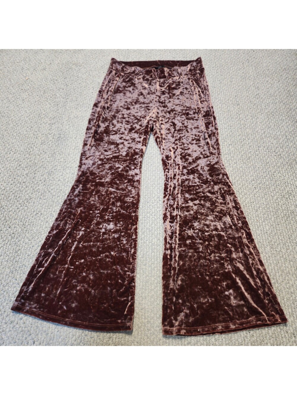 Torrid Brown Crushed Velvet Flared Pants Size 3